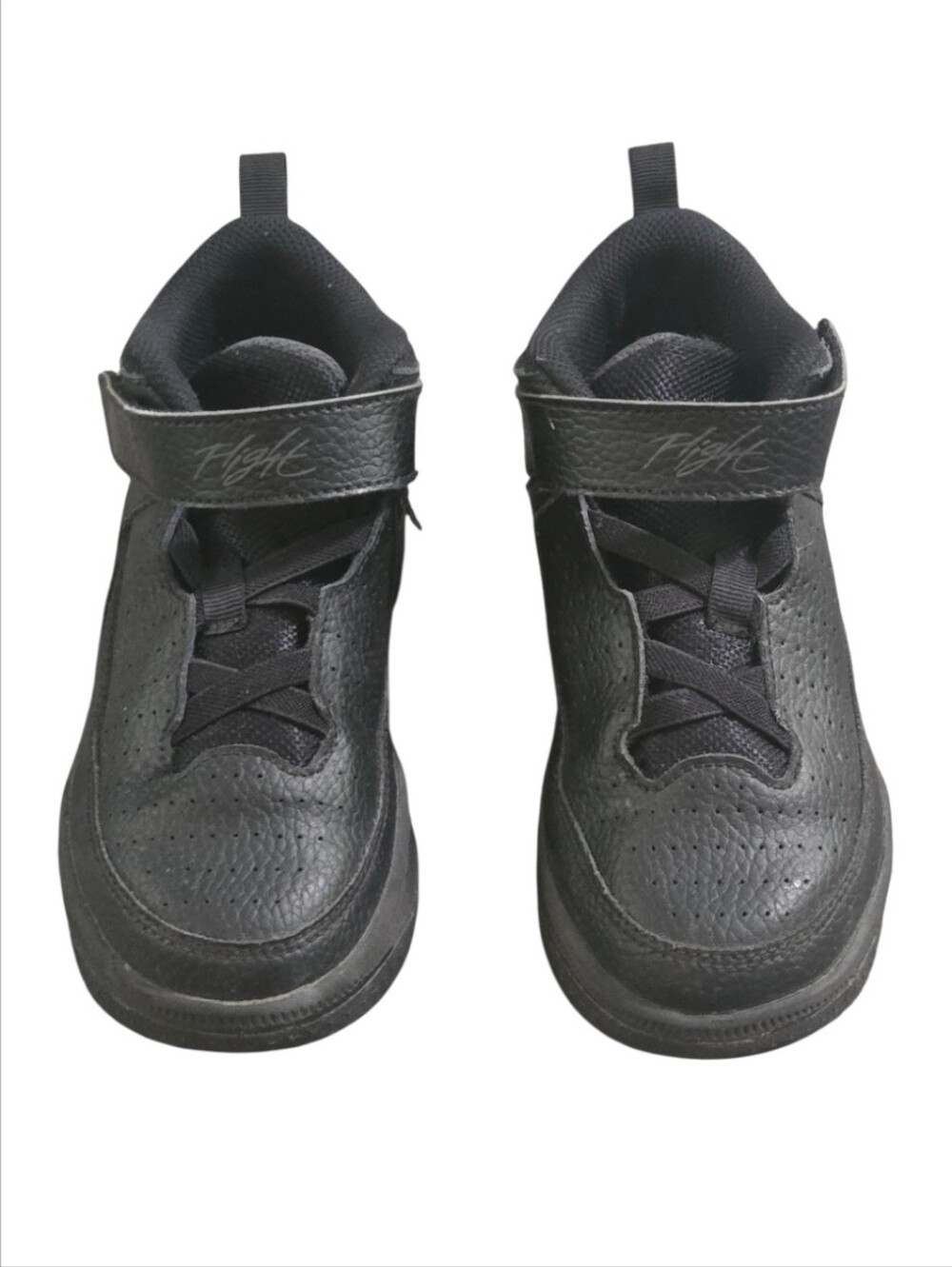 Jordan Kids All-Black Low-Top Sneakers with Strap, Flight, SIZE 13C